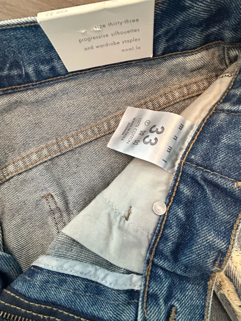 MNML Light Blue Distressed Skinny Jeans with Side Stripe
